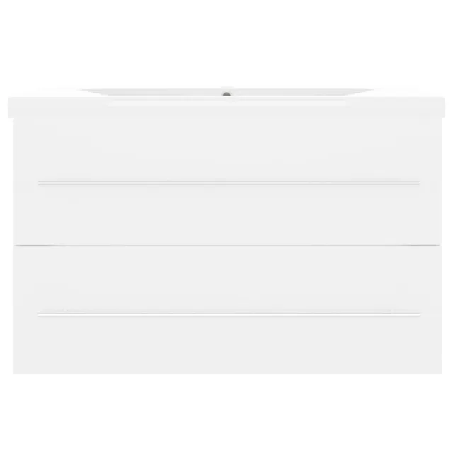 Armoire d'évier avec lavabo intégré Blanc Aggloméré