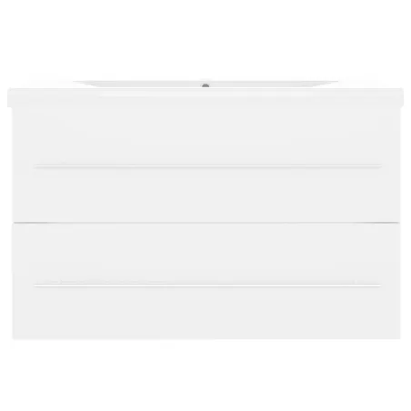 Armoire d'évier avec lavabo intégré Blanc Aggloméré