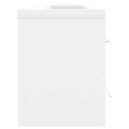 Armoire d'évier avec lavabo intégré Blanc Aggloméré