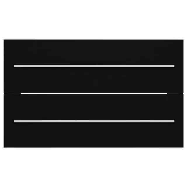 Armoire d'évier avec lavabo intégré Noir Aggloméré