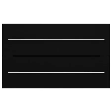 Armoire d'évier avec lavabo intégré Noir Aggloméré