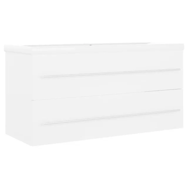 Armoire d'évier avec lavabo intégré Blanc Aggloméré