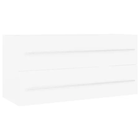 Armoire d'évier avec lavabo intégré Blanc Aggloméré