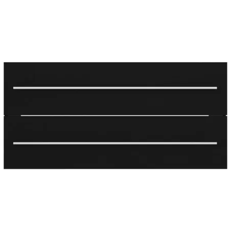 Armoire d'évier avec lavabo intégré Noir Aggloméré