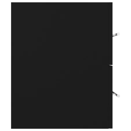 Armoire d'évier avec lavabo intégré Noir Aggloméré