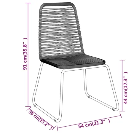 Ensemble à manger de jardin 3 pcs Noir