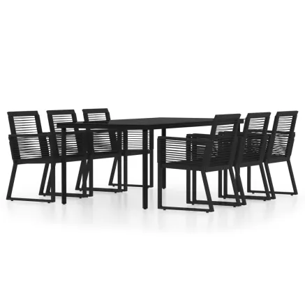 Ensemble à manger de jardin 7 pcs Noir 2