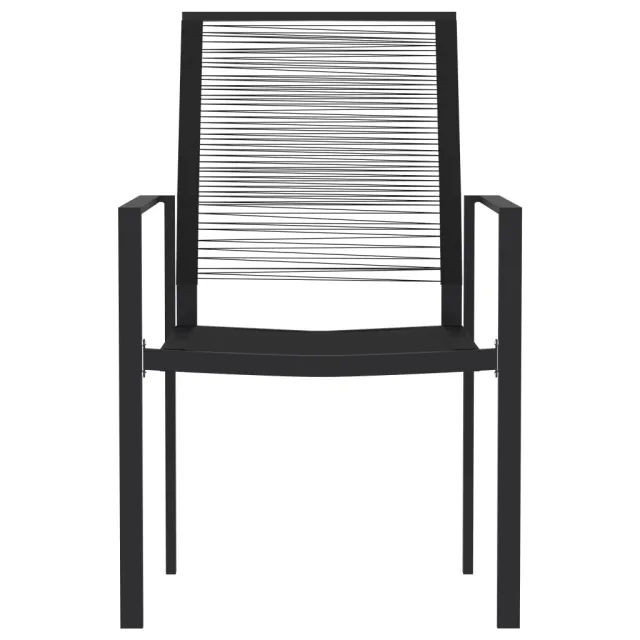 Ensemble à manger de jardin 3 pcs Noir