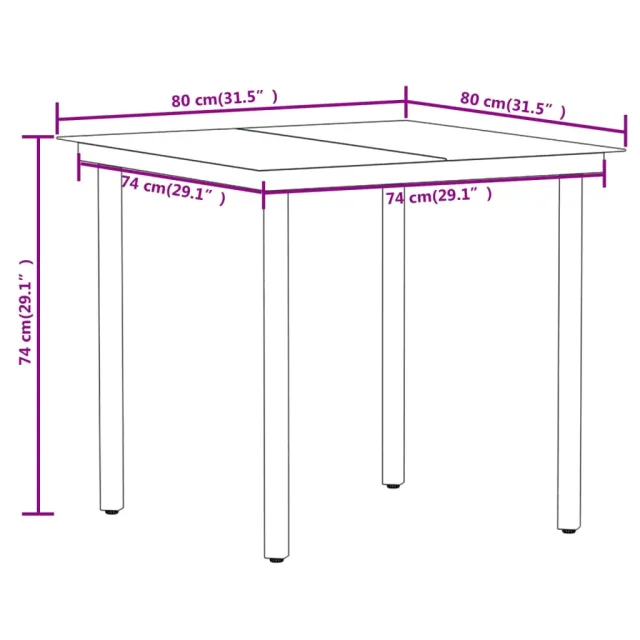 Ensemble à manger de jardin 5 pcs Noir
