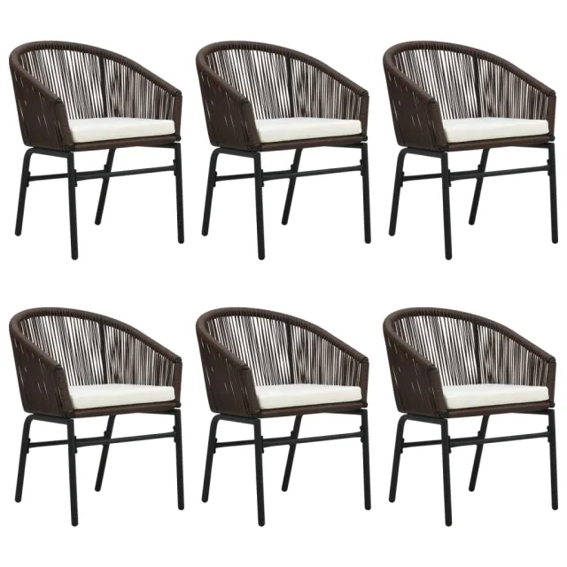 Ensemble à manger de jardin 7 pcs Marron