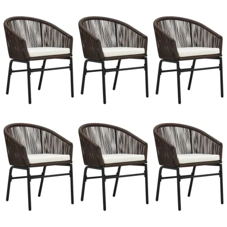 Ensemble à manger de jardin 7 pcs Marron