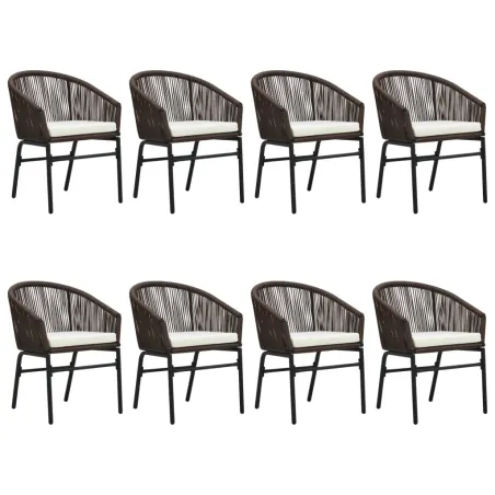 Ensemble à manger de jardin 9 pcs Marron