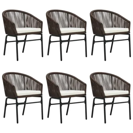 Ensemble à manger de jardin 7 pcs Marron