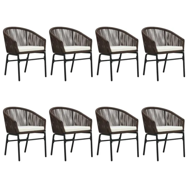 Ensemble à manger de jardin 9 pcs Marron