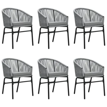 Ensemble à manger de jardin 7 pcs Gris