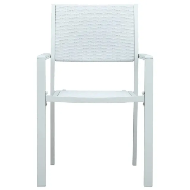 Ensemble à manger de jardin 5 pcs Blanc