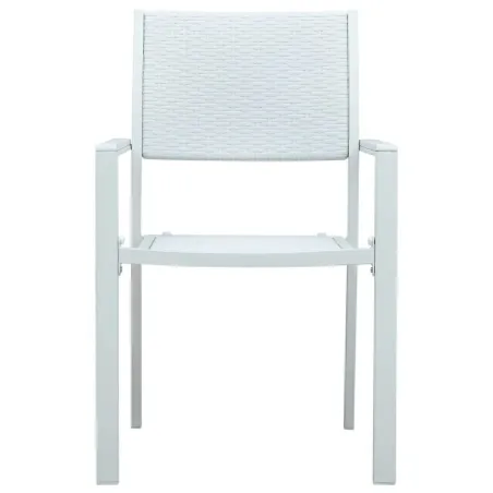 Ensemble à manger de jardin 5 pcs Blanc