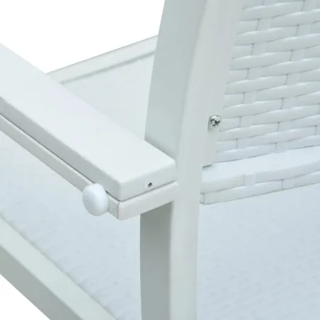 Ensemble à manger de jardin 5 pcs Blanc