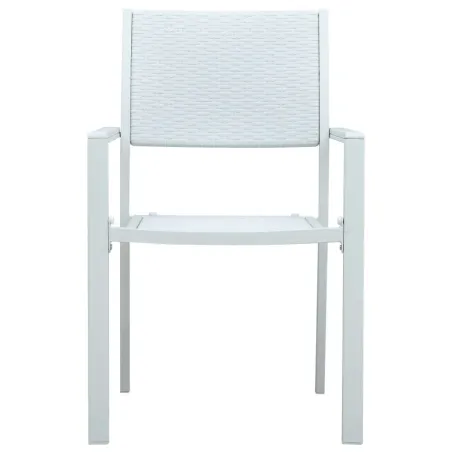 Ensemble à manger de jardin 9 pcs Blanc