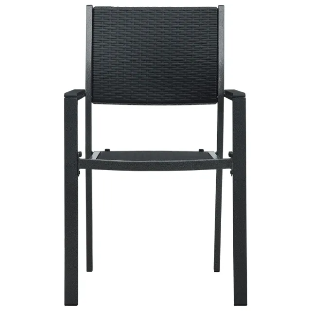 Ensemble à manger de jardin 5 pcs Noir