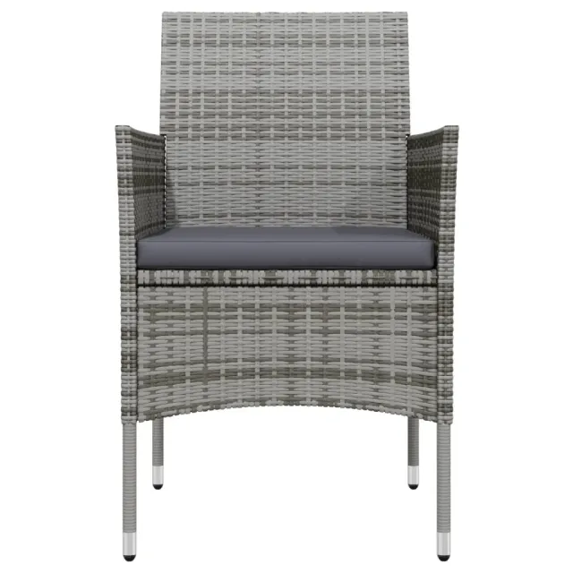 Ensemble à manger de jardin et coussins 5pcs Gris/noir