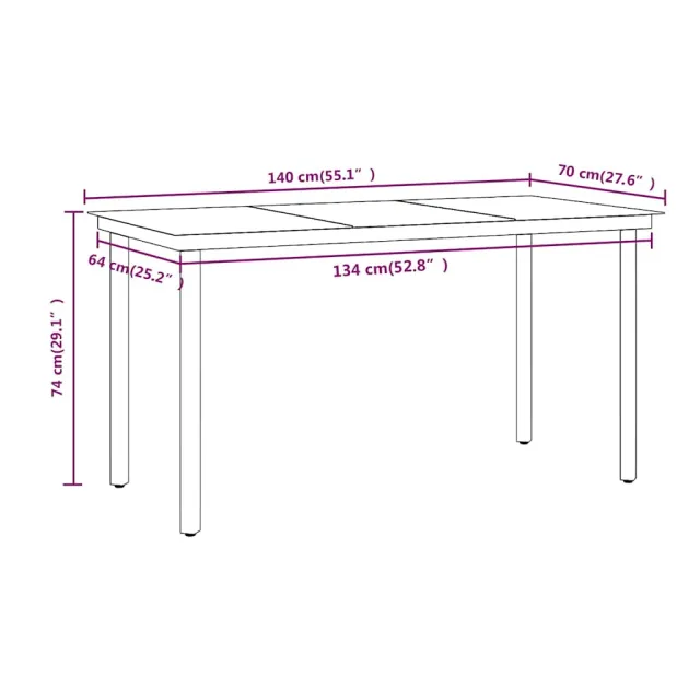 Ensemble à manger de jardin coussins 7pcs Gris et noir