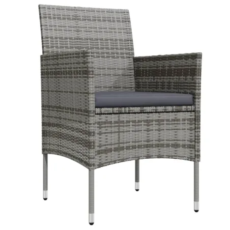 Ensemble à manger de jardin et coussins 9pcs Gris/noir