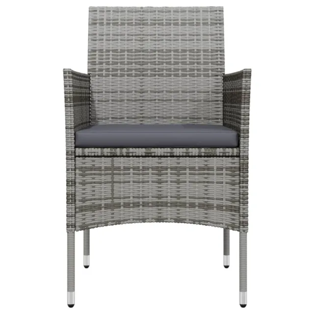 Ensemble à manger de jardin et coussins 9pcs Gris/noir