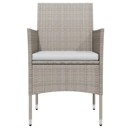 Ensemble à manger de jardin coussins 7 pcs Beige/noir