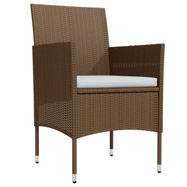 Ensemble à manger de jardin coussins 9 pcs Marron/noir