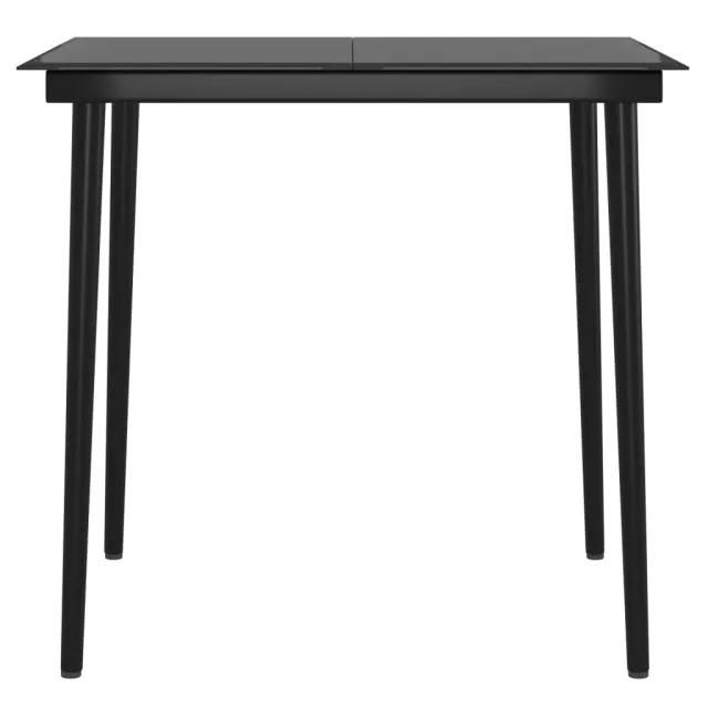 Ensemble à manger de jardin et coussins 5pcs Gris/noir