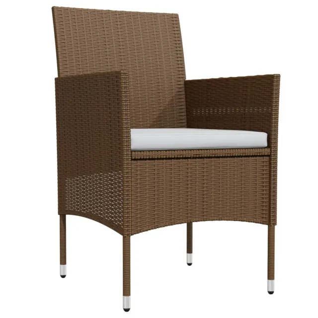 Ensemble à manger de jardin coussins 5 pcs Marron/noir