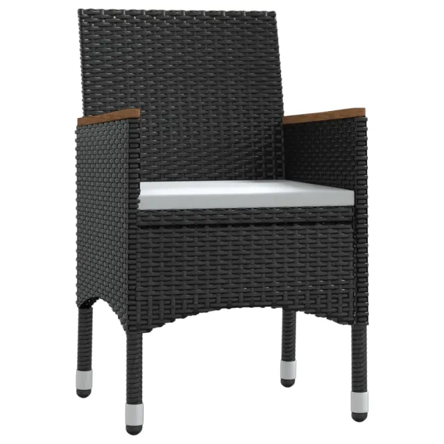 Ensemble à manger de jardin avec coussins 7 pcs Noir