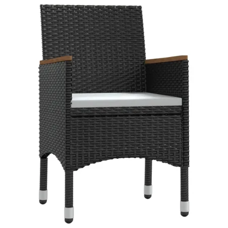 Ensemble à manger de jardin avec coussins 5 pcs Noir