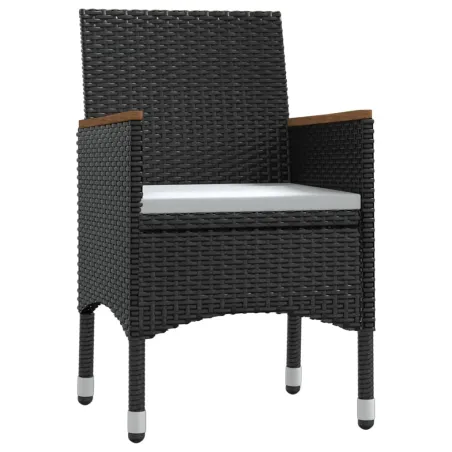 Ensemble à manger de jardin avec coussins 9 pcs noir