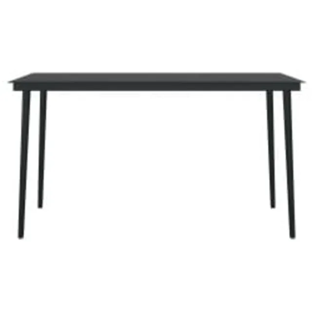 Ensemble à manger de jardin coussins 7pcs Gris et noir