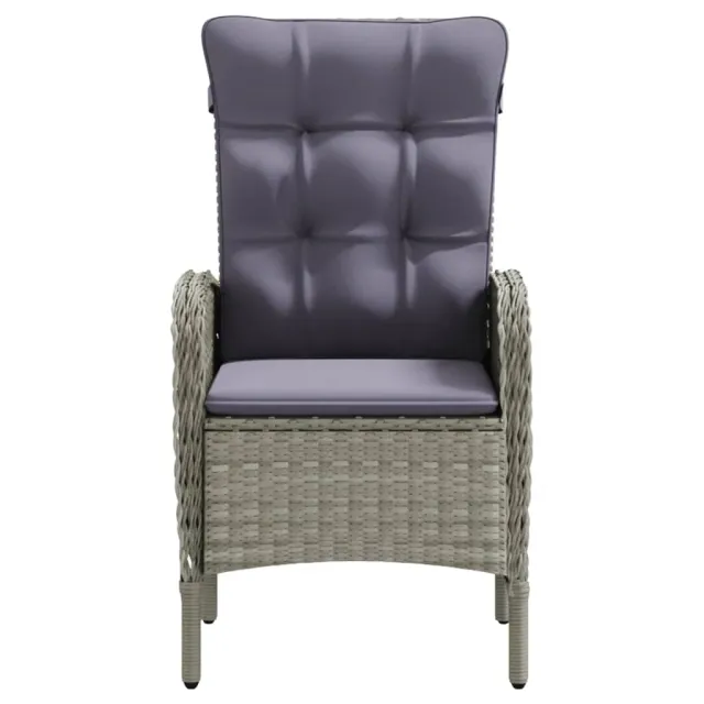 Ensemble à manger de jardin et coussins 3 pcs Gris et noir