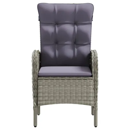 Ensemble à manger de jardin et coussins 5pcs Gris/noir