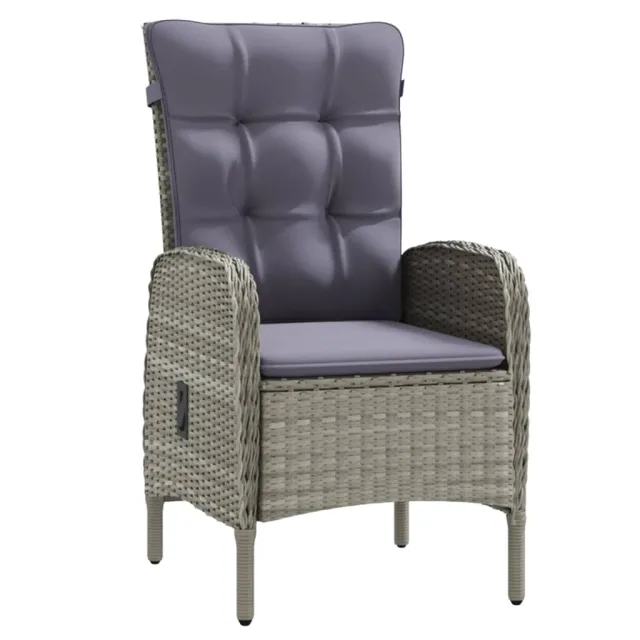 Ensemble à manger de jardin et coussins 3 pcs Gris et noir