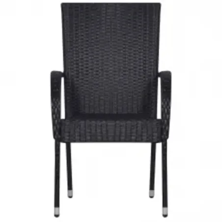 Ensemble à manger de jardin 5 pcs Noir