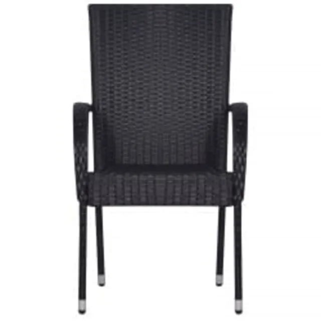 Ensemble à manger de jardin 5 pcs Noir