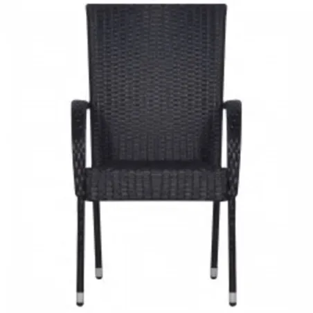 Ensemble à manger de jardin 7 pcs Noir