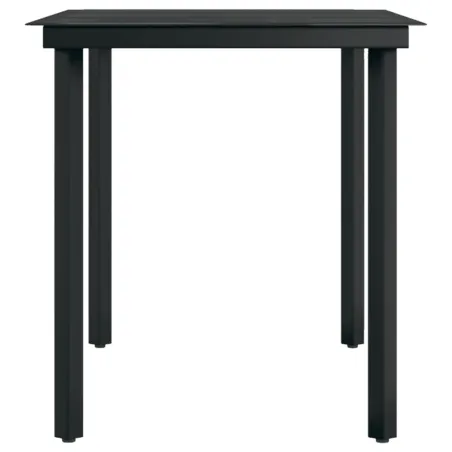 Ensemble à manger de jardin 5 pcs Gris et noir