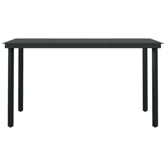 Ensemble à manger de jardin 7 pcs Gris et noir