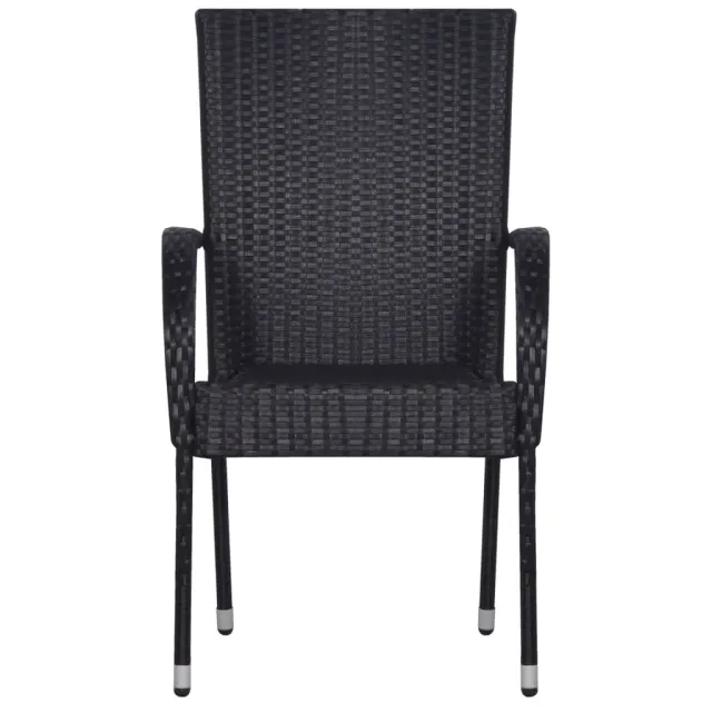 Ensemble à manger de jardin 3 pcs Noir