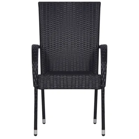 Ensemble à manger de jardin 3 pcs Noir