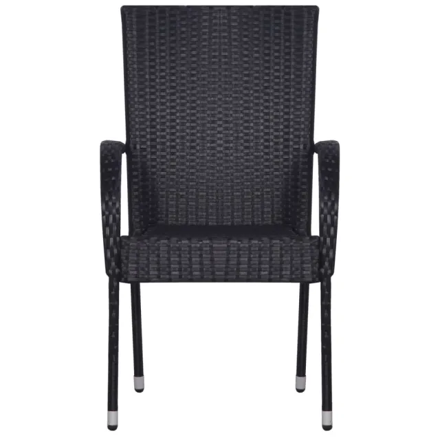 Ensemble à manger de jardin 7 pcs Noir