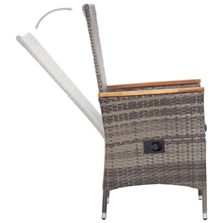 Ensemble à manger de jardin avec coussins 7 pcs Gris