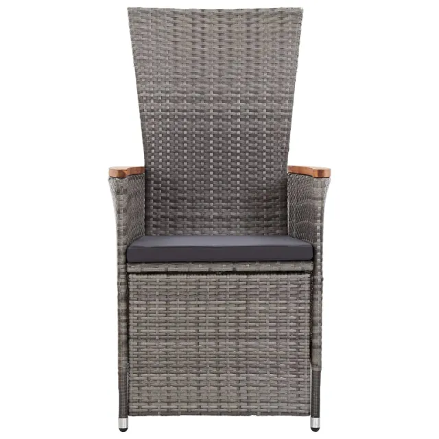 Ensemble à manger de jardin avec coussins 9 pcs Gris