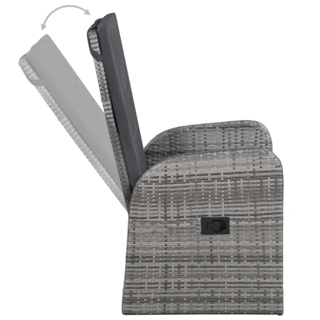 Ensemble à manger de jardin avec coussins 7 pcs Gris